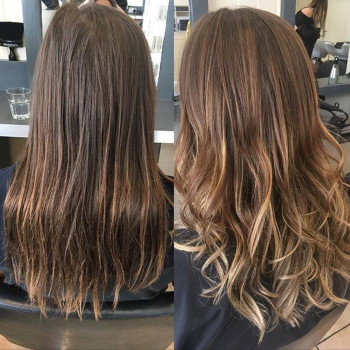 Wedding Balayage, before and after